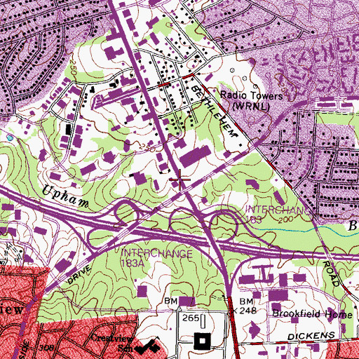 Topographic Map of Beta Tech Richmond West School, VA