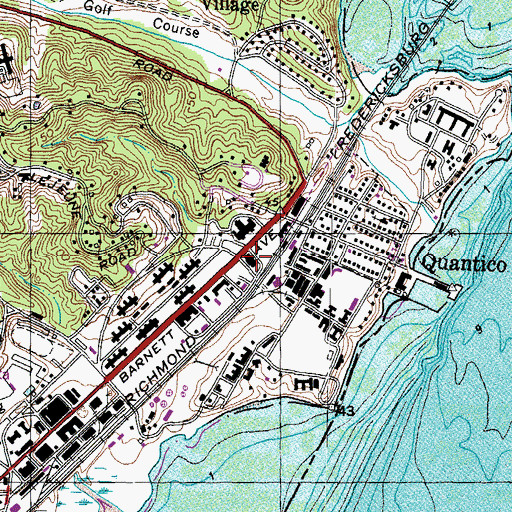 Topographic Map of United States Marine Corps College of Continuing Education, VA