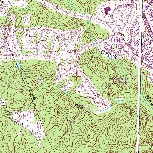 Topographic Map of Rosa Parks Elementary School, VA