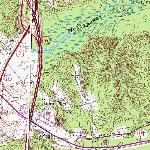 Topographic Map of Germanna Community College Fredericksburg Campus, VA