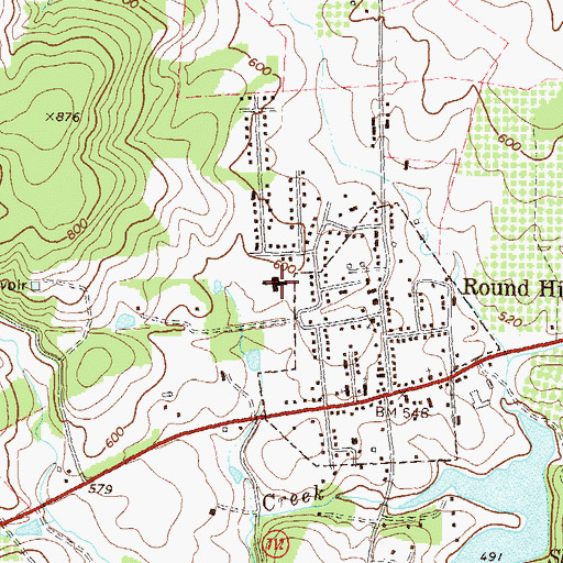 Topographic Map of Round Hill Center School, VA
