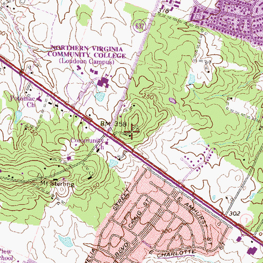 Topographic Map of Northern Virginia Community College Workforce Signal Hill, VA