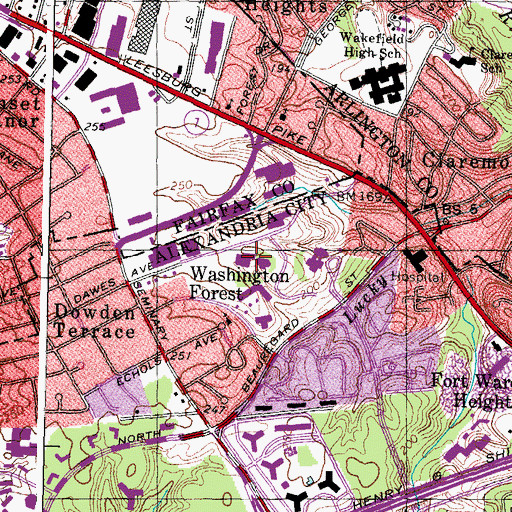 Topographic Map of Northern Virginia Community College - Alexandria Campus, VA