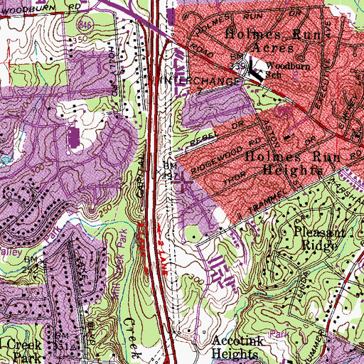 Topographic Map of Oakton Arbor School, VA