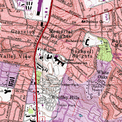 Topographic Map of Bryant Head Start Program Alternative Center, VA