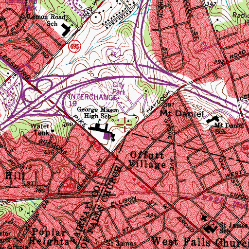 Topographic Map of Virginia Tech - Northern Virginia Center, VA