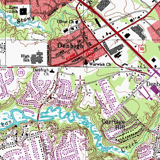 Topographic Map of New Horizons Regional Education Center - Autism, VA