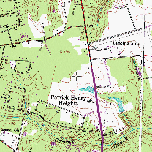 Topographic Map of Hanover High School, VA