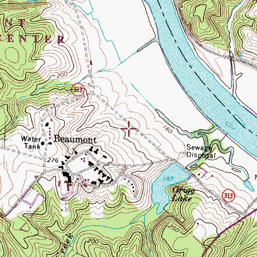 Topographic Map of Virginia Department of Correctional Education - Beaumont Juvenile Correctional Center, VA