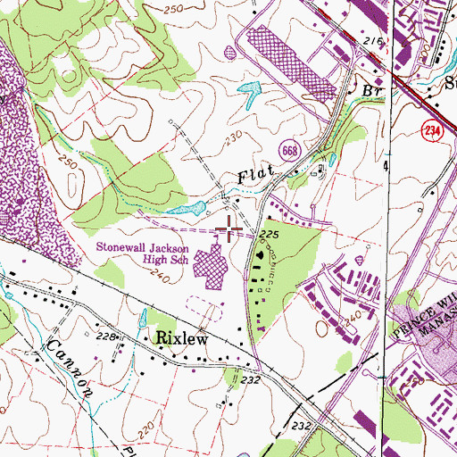 Topographic Map of Ellis Elementary School, VA