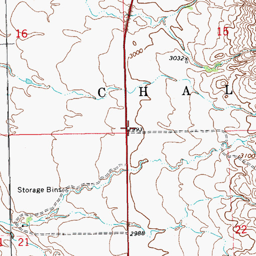 Topographic Map of Township of Chalky Butte, ND