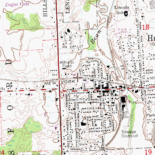 Topographic Map of Hudson Station (historical), MI