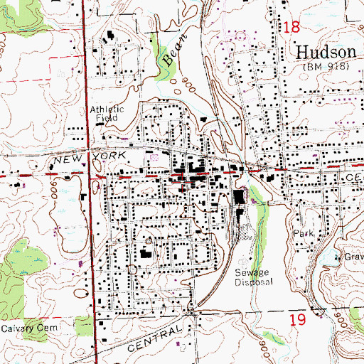 Topographic Map of Hudson Museum, MI