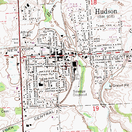 Topographic Map of Sacred Heart Catholic Church, MI