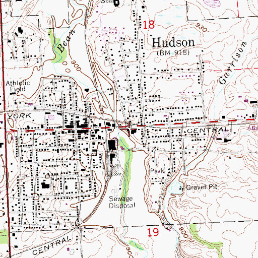 Topographic Map of First Baptist Church, MI