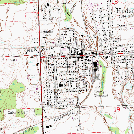 Topographic Map of First Congregational Church, MI