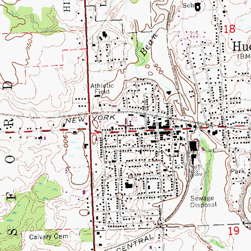 Topographic Map of First United Methodist Church, MI