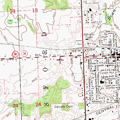 Topographic Map of Faith Assembly of God Church, MI
