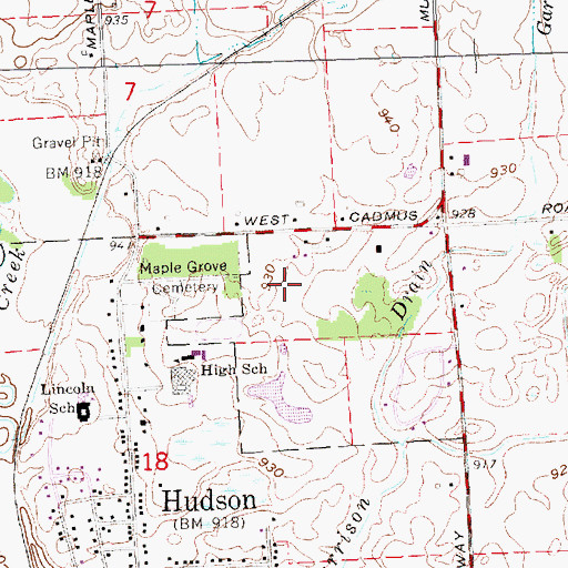 Topographic Map of Will Carleton Park, MI