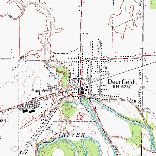 Topographic Map of Saint Alphonsus Church, MI