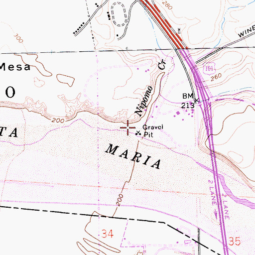 Topographic Map of Nipomo Creek, CA