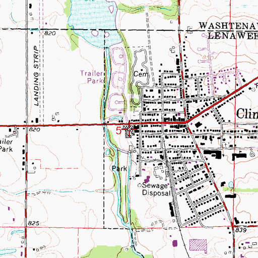 Topographic Map of Clinton Foot and Ankle Clinic, MI