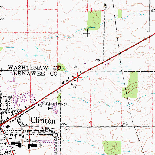 Topographic Map of Allen's Trailer Court, MI