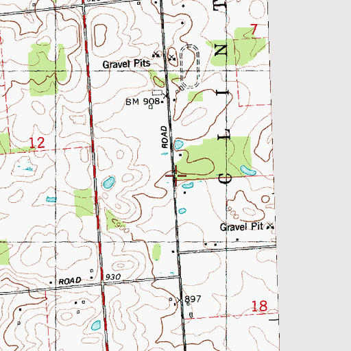 Topographic Map of Church of God, MI