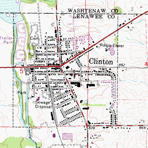 Topographic Map of Saint John's Episcopal Church, MI