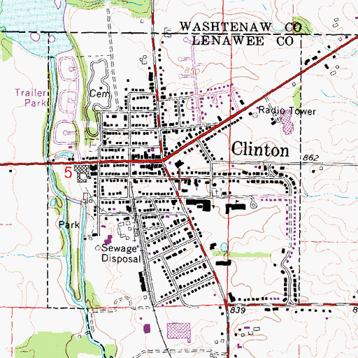Topographic Map of Solid Rock Church of Lenawee, MI