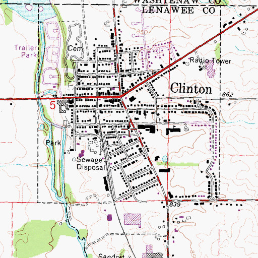 Topographic Map of United Church of Christ, MI