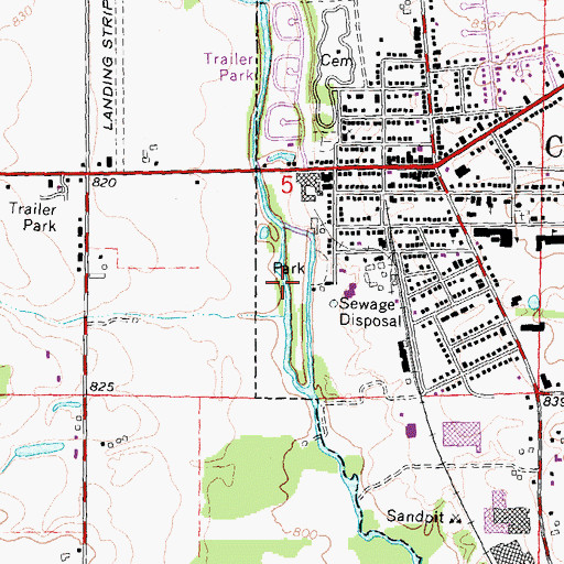 Topographic Map of Tate Park, MI