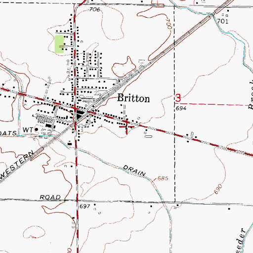 Topographic Map of Congregational Christian Church, MI