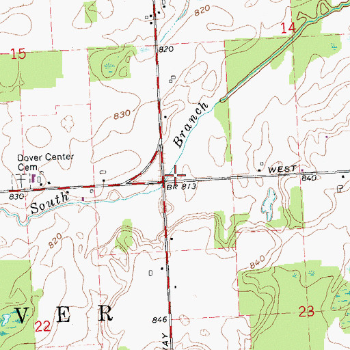 Topographic Map of New Haven Church of Christ, MI