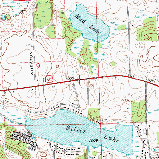 Topographic Map of Irish Hills Resort Campgrounds, MI