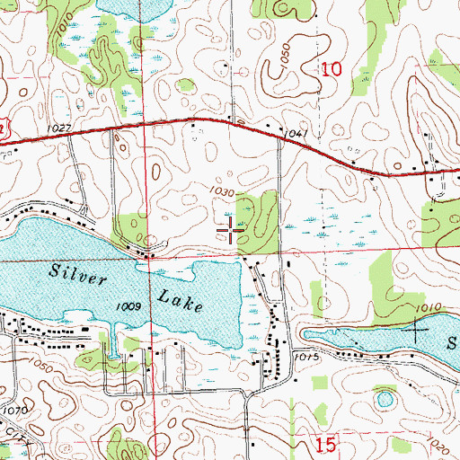 Topographic Map of Irish Hills Shore Golf Course, MI