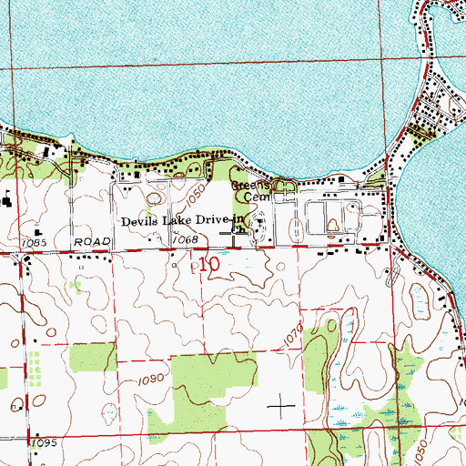 Topographic Map of Rollin Township Hall, MI