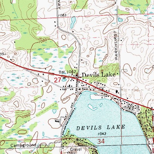 Topographic Map of Woodstock Police Department, MI