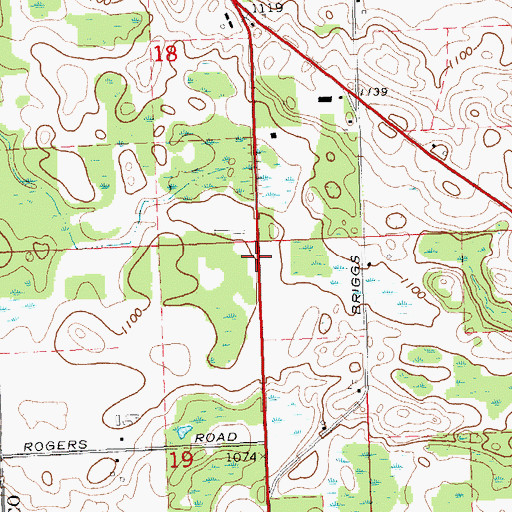 Topographic Map of New Life Baptist Church, MI