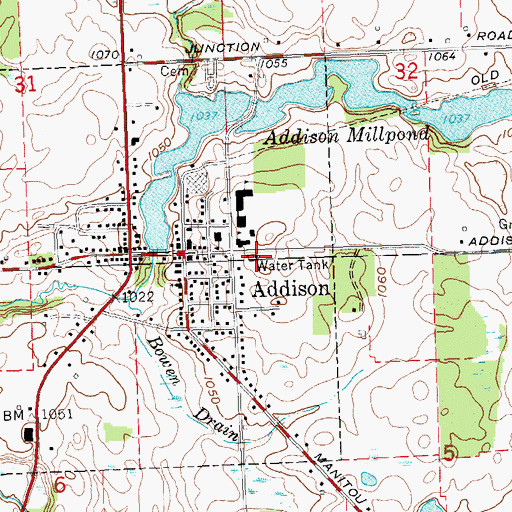 Topographic Map of Jehovah's Witnesses, MI