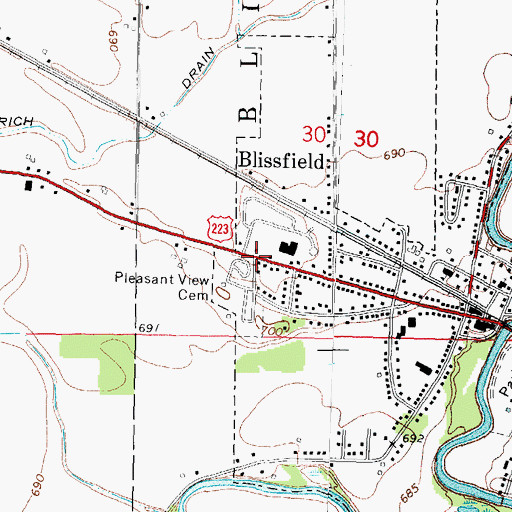 Topographic Map of Coach Light Estates Mobile Home Park, MI