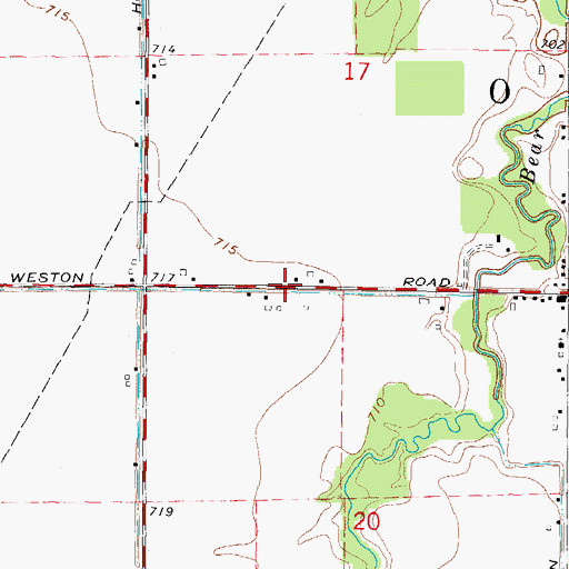 Topographic Map of Ogden Town Hall, MI
