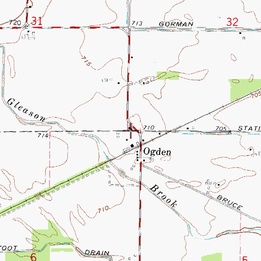 Topographic Map of Cornerstone Baptist Church, MI