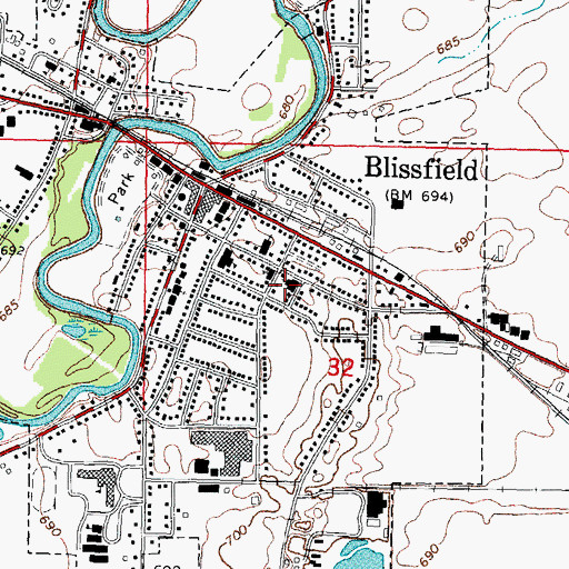 Topographic Map of First United Brethren Church, MI