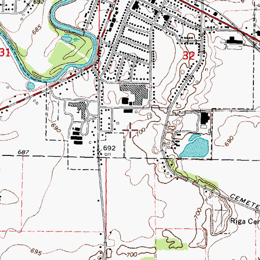 Topographic Map of Farver Little League Park, MI