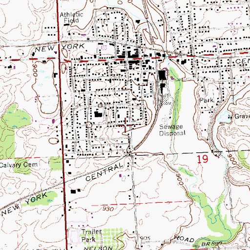 Topographic Map of Old City Cemetery, MI