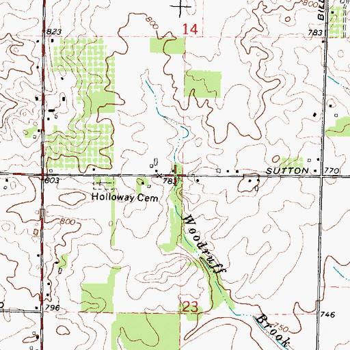 Topographic Map of Holdridge Family Cemetery, MI
