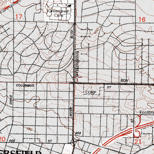 Topographic Map of Myra A Noble Elementary School, CA