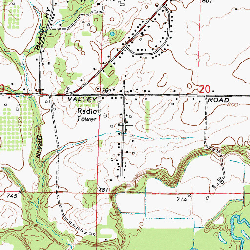 Topographic Map of Hazelbank Cemetery, MI