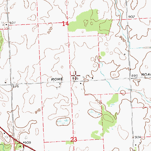 Topographic Map of Halstead Farm Cemetery, MI